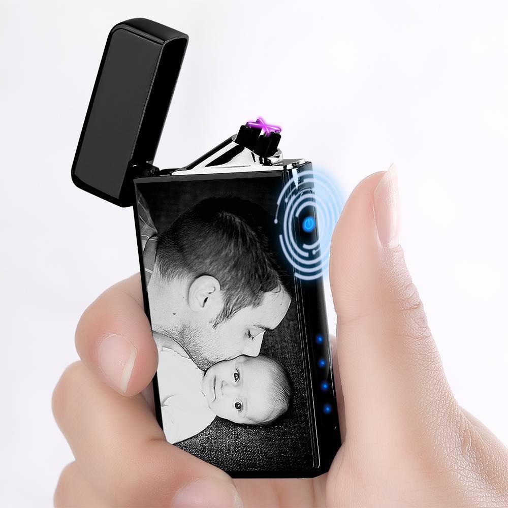 Photo Lighter Custom Photo Engraved Lighter Black Keepsake Gift