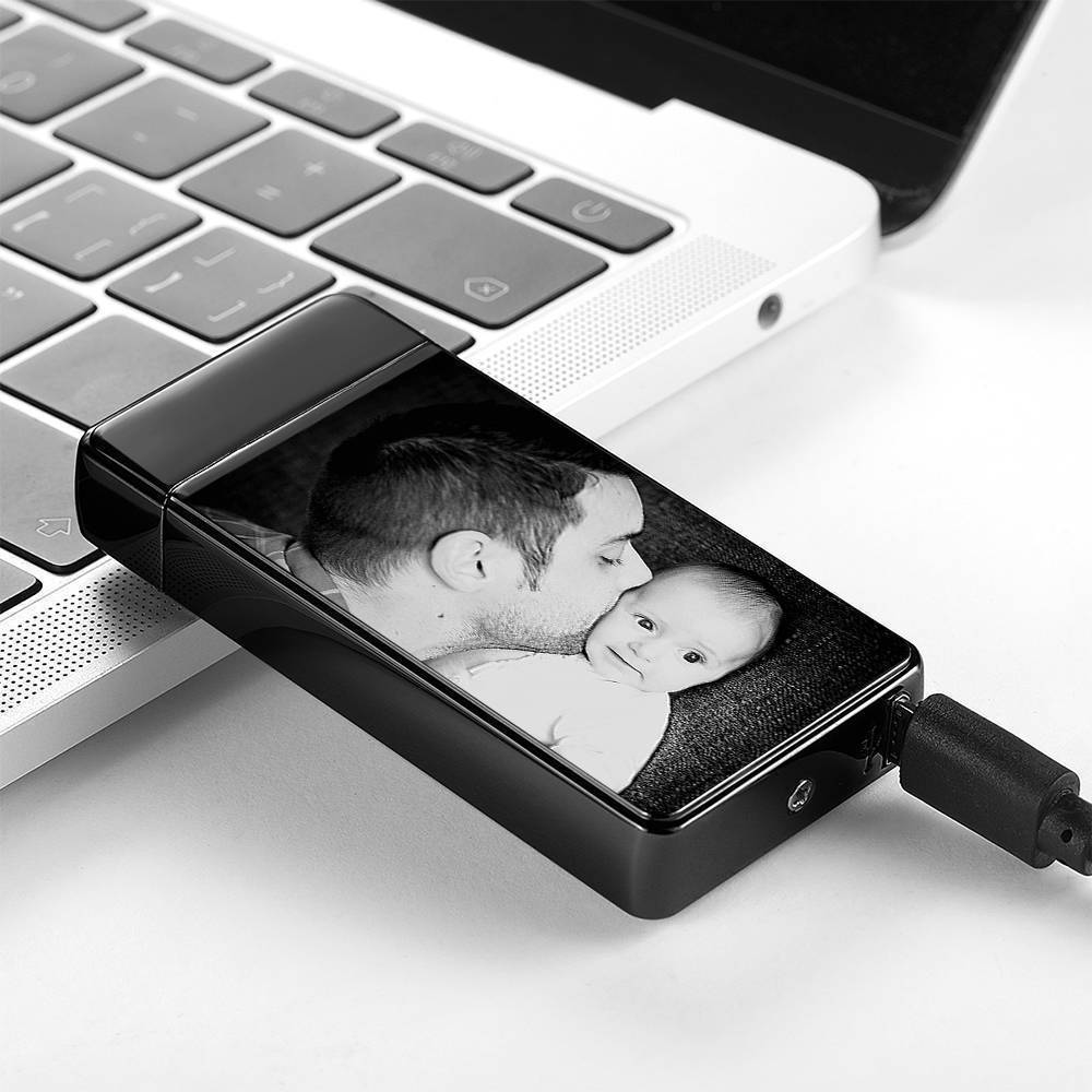 Photo Lighter Custom Photo Engraved Lighter Black Keepsake Gift