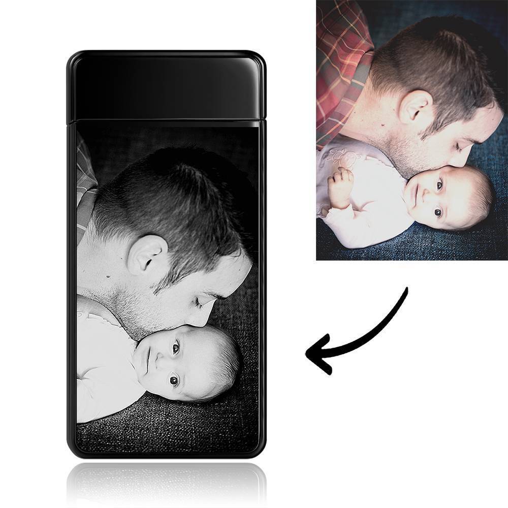 Photo Lighter Custom Photo Engraved Lighter Black Keepsake Gift