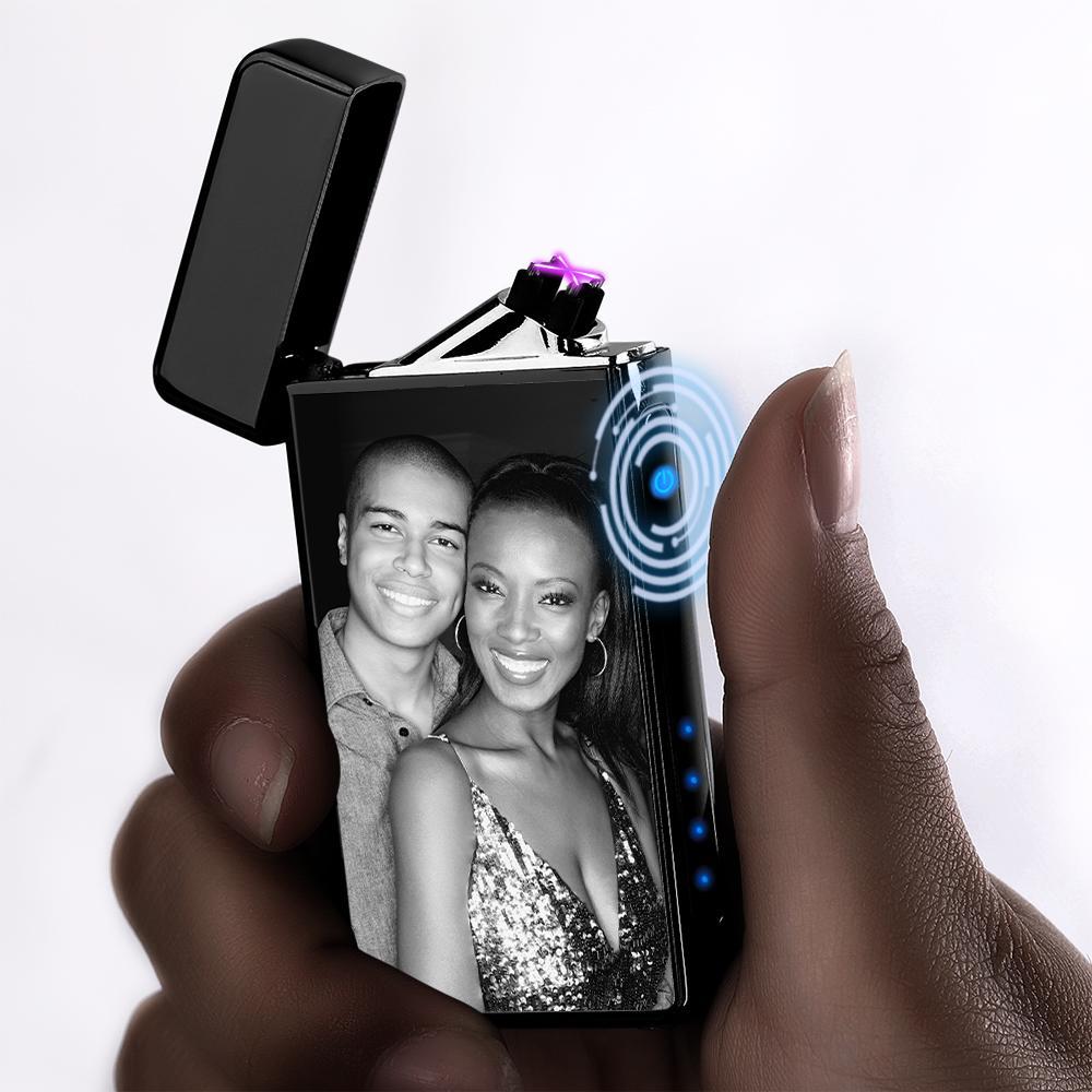 Photo Lighter Custom Photo Engraved Lighter Black Valentine's Gift