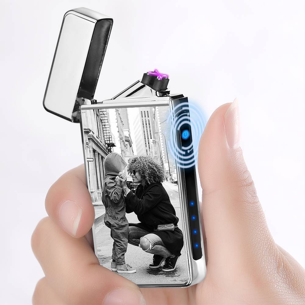 Photo Lighter Custom Photo Engraved Lighter Silver Perfect Family