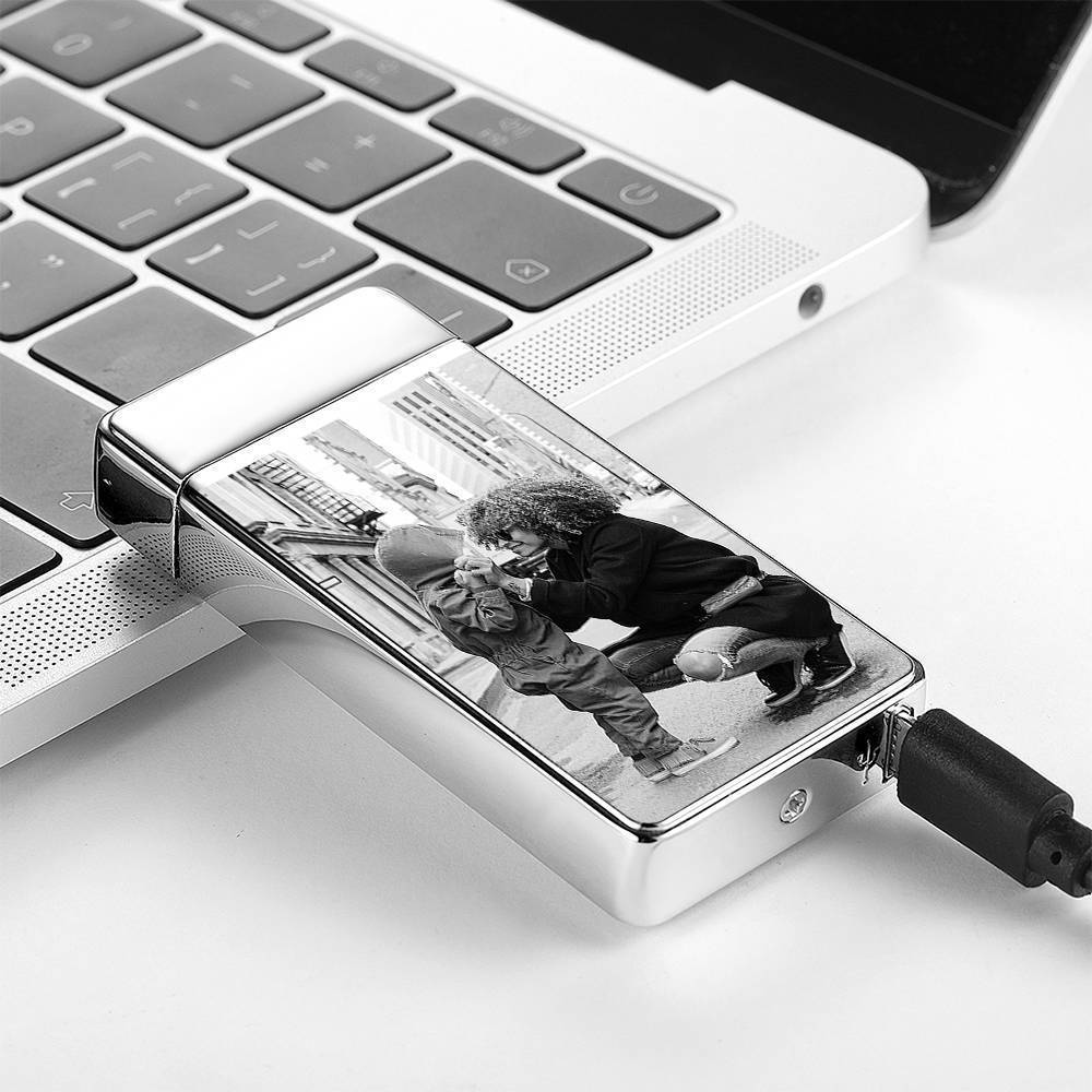 Photo Lighter Custom Photo Engraved Lighter Silver Perfect Family