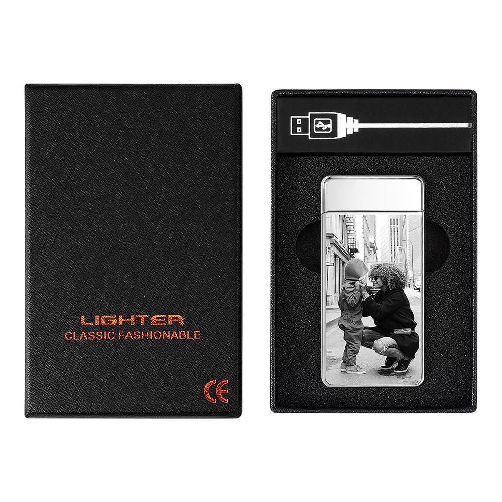 Photo Lighter Custom Photo Engraved Lighter Silver Perfect Family