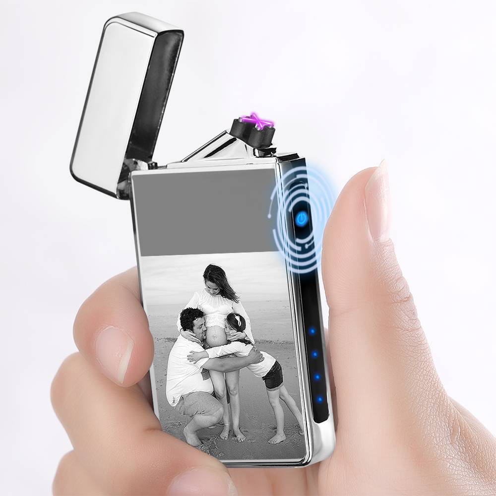 Photo Engraved Lighter Electric Lighter Silver