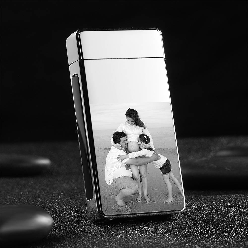 Photo Engraved Lighter Electric Lighter Silver