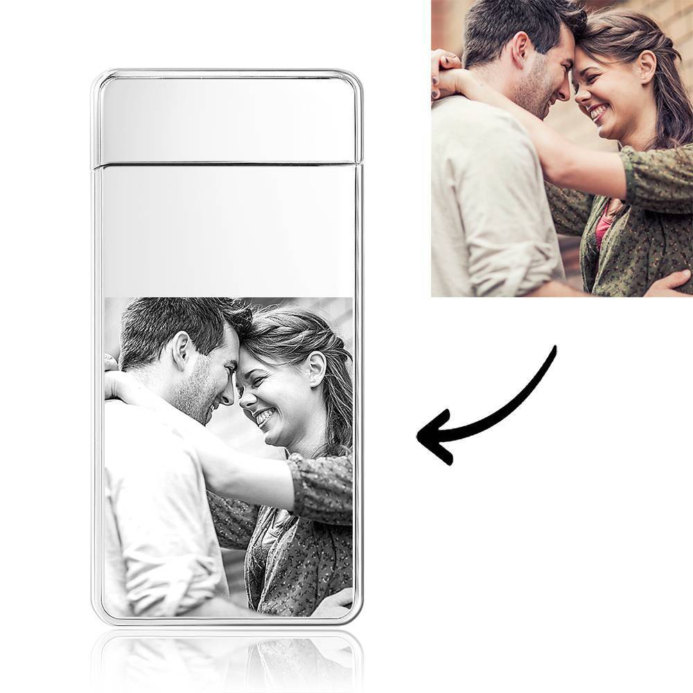 Photo Engraved Lighter Electric Lighter Silver Dhj003x02b