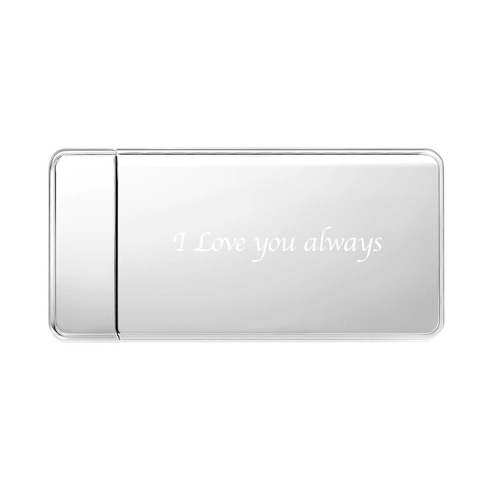 Photo Engraved Lighter Electric Lighter Silver Dhj003x02b