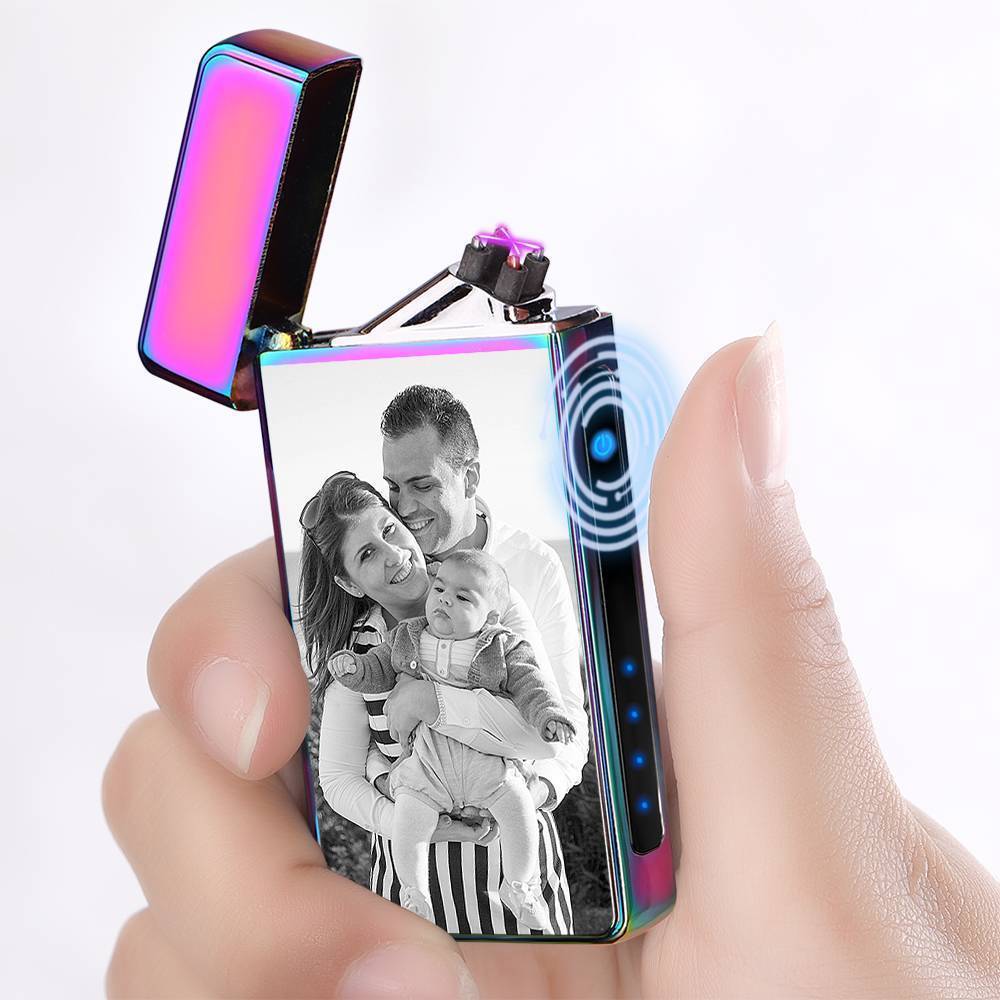 Photo Lighter Custom Photo Engraved Lighter Rainbow Color Perfect Family