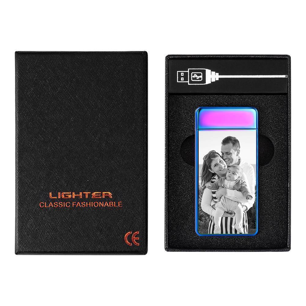 Photo Lighter Custom Photo Engraved Lighter Rainbow Color Perfect Family