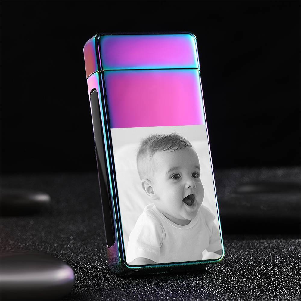 Christmas Gift Photo Lighter Electric Lighter Rainbow Color