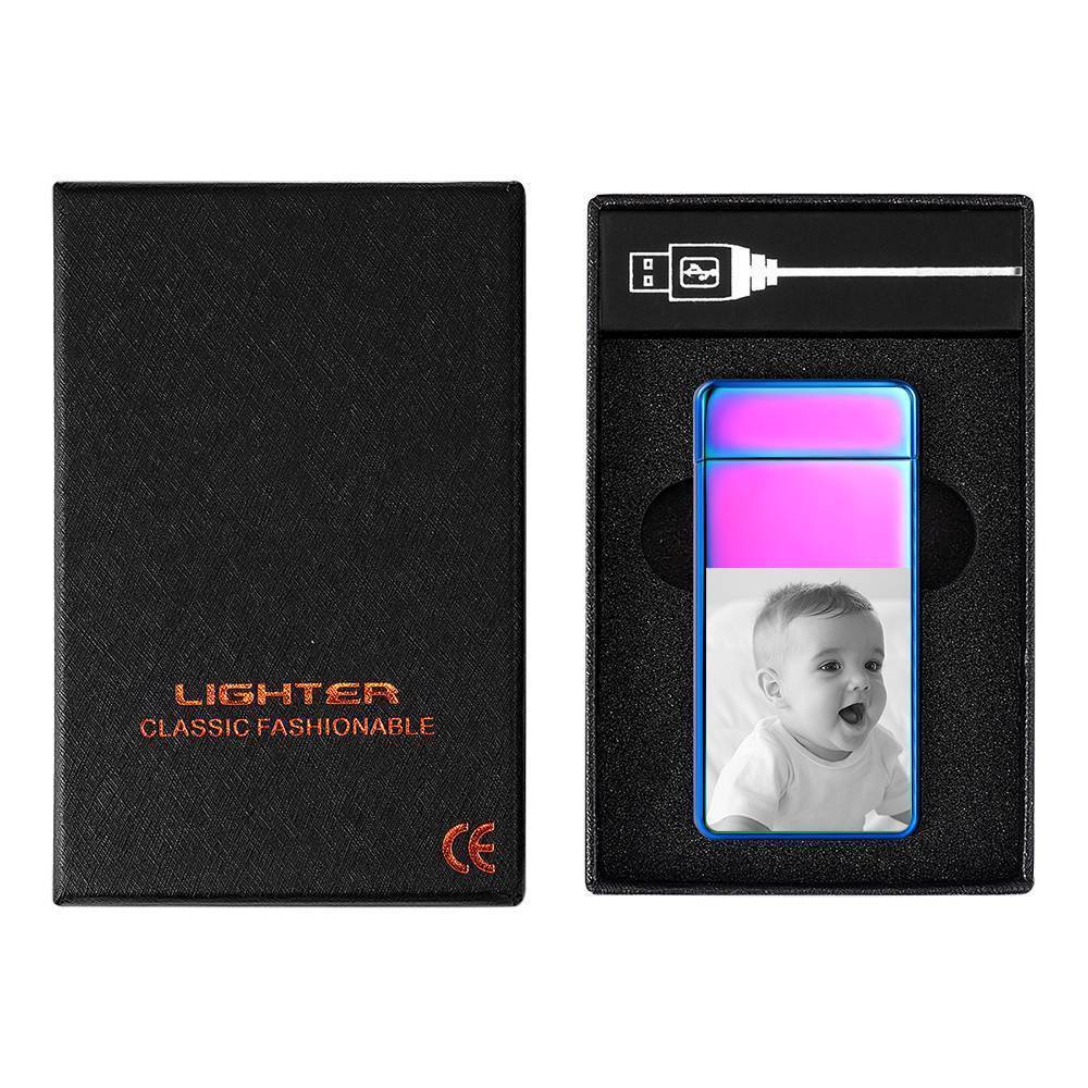 Christmas Gift Photo Lighter Electric Lighter Rainbow Color