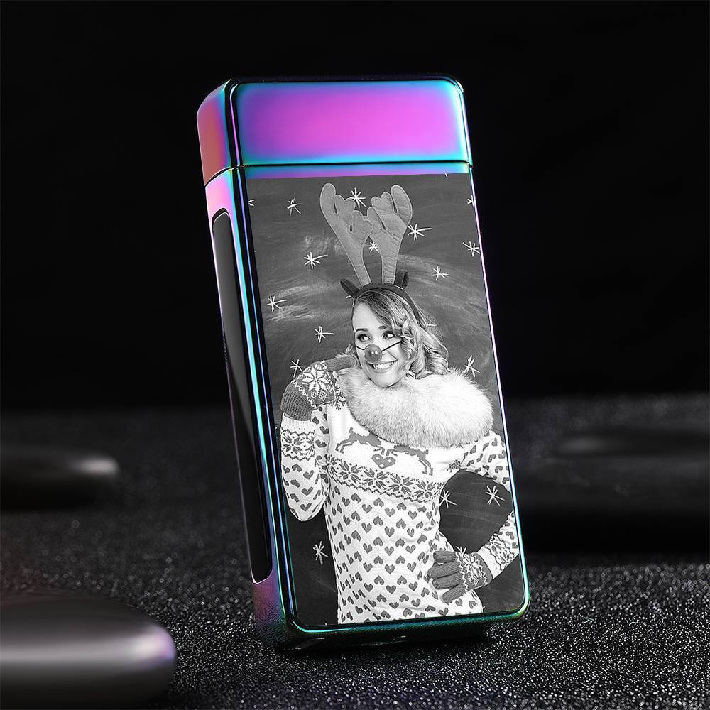 Photo Lighter Custom Photo Engraved Lighter Rainbow Color Christmas Gift