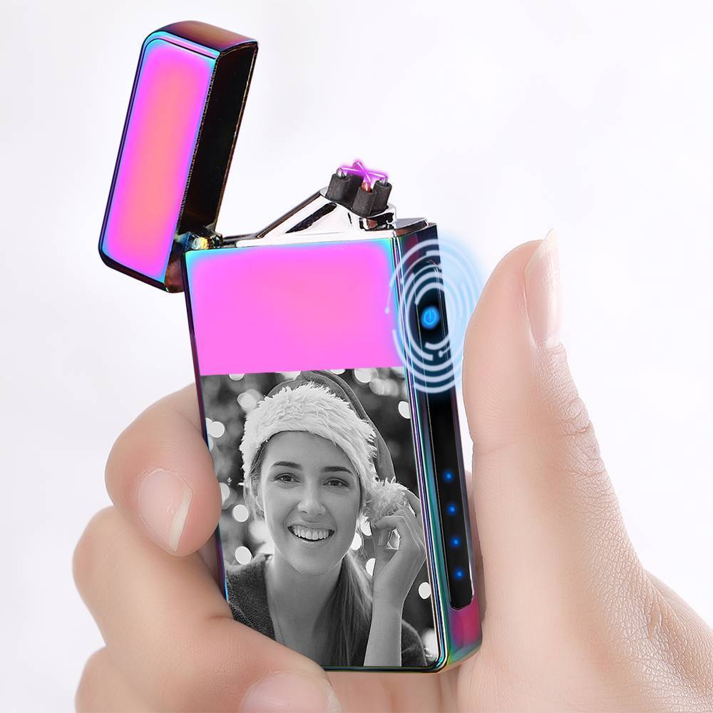 Christmas Gift Photo Lighter Custom Photo Engraved Lighter Rainbow Color