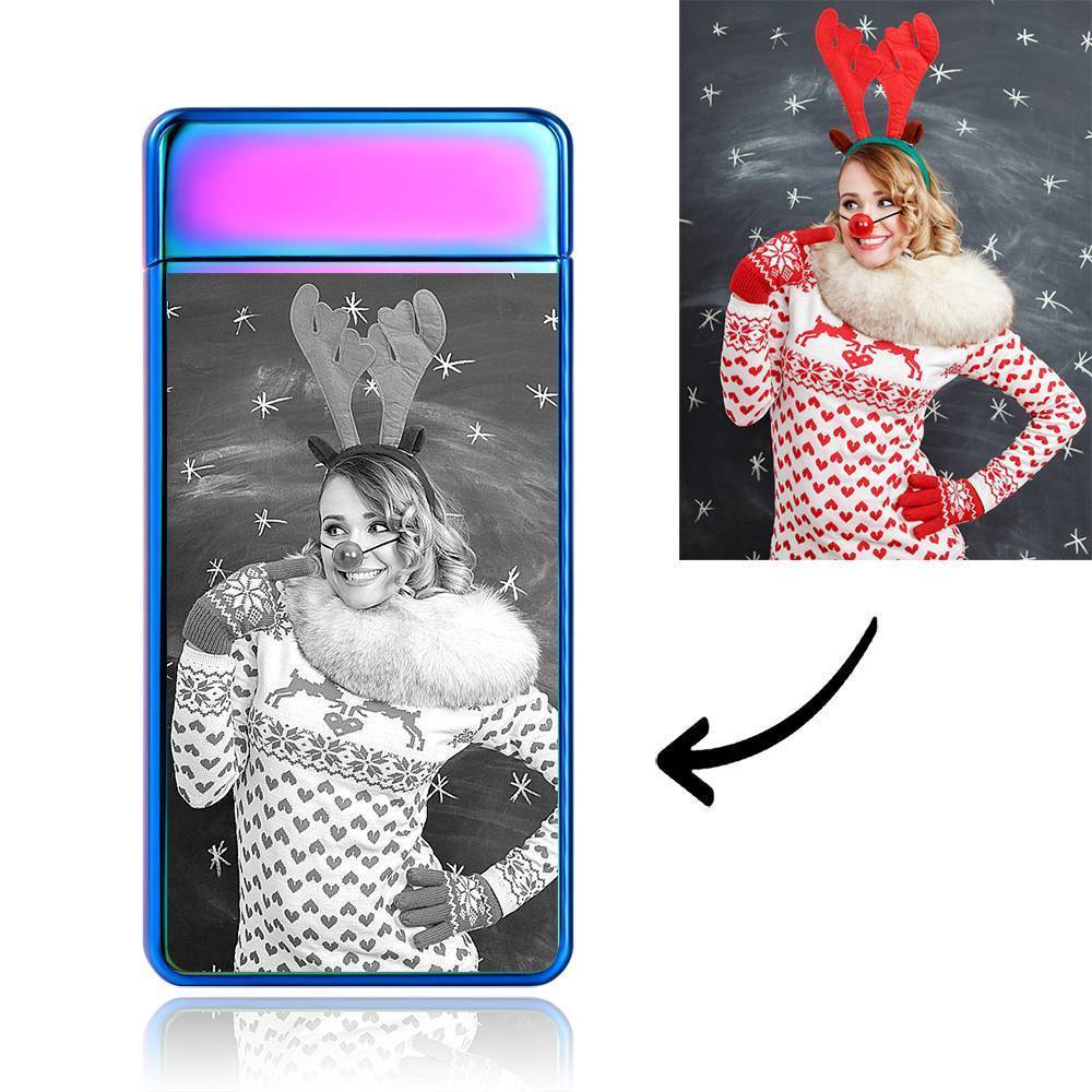 Photo Lighter Custom Photo Engraved Lighter Rainbow Color Christmas Gift