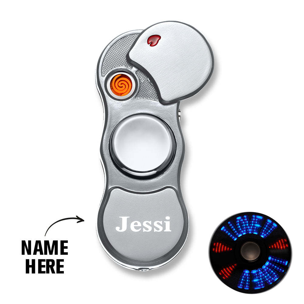 Custom Engraved Lighter LED Fidget Spinner Creative Gifts - soufeelus