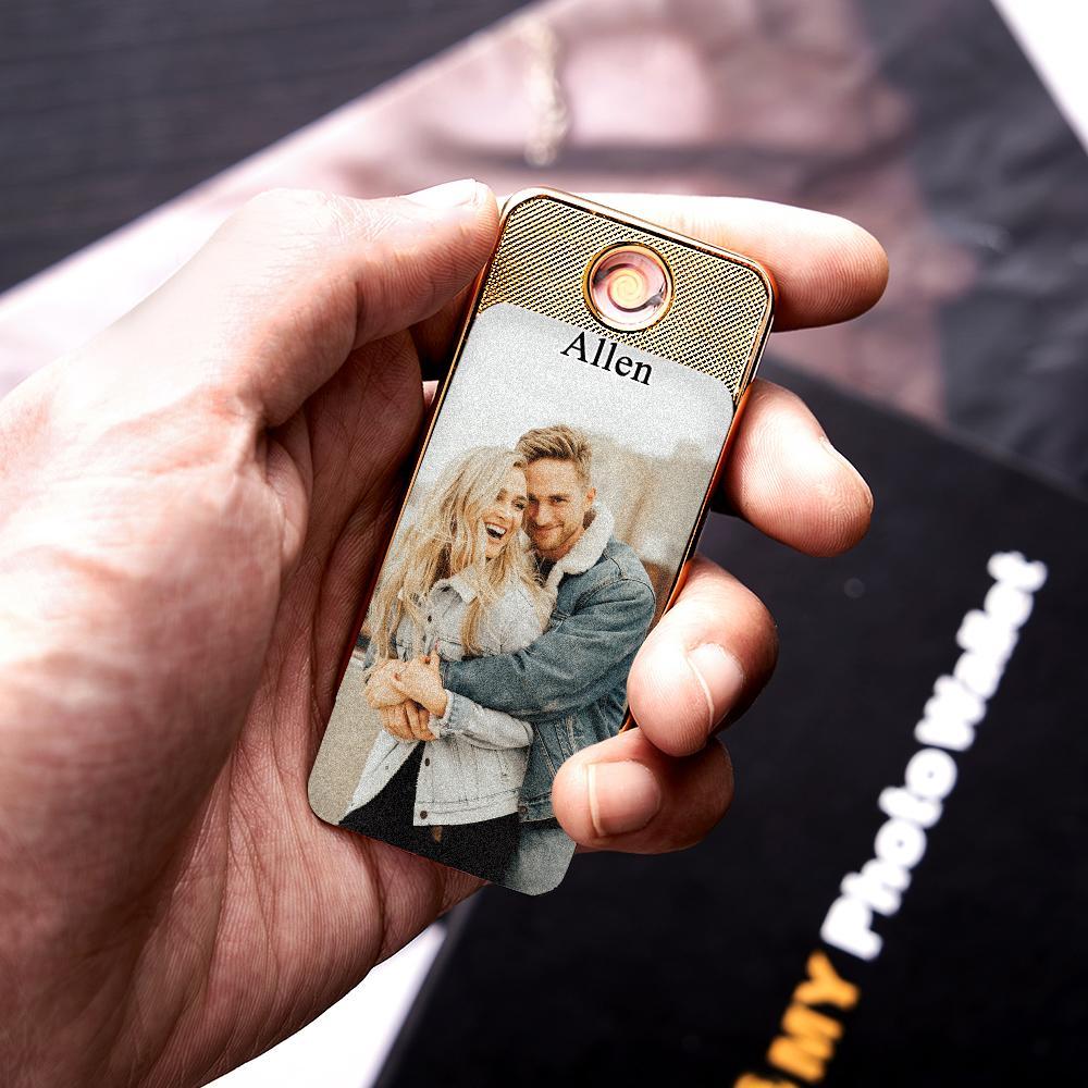 Personalized USB Rechargeable Electric Lighter with Your Photo or Image Personalised Flameless Photo Lighter - soufeelus