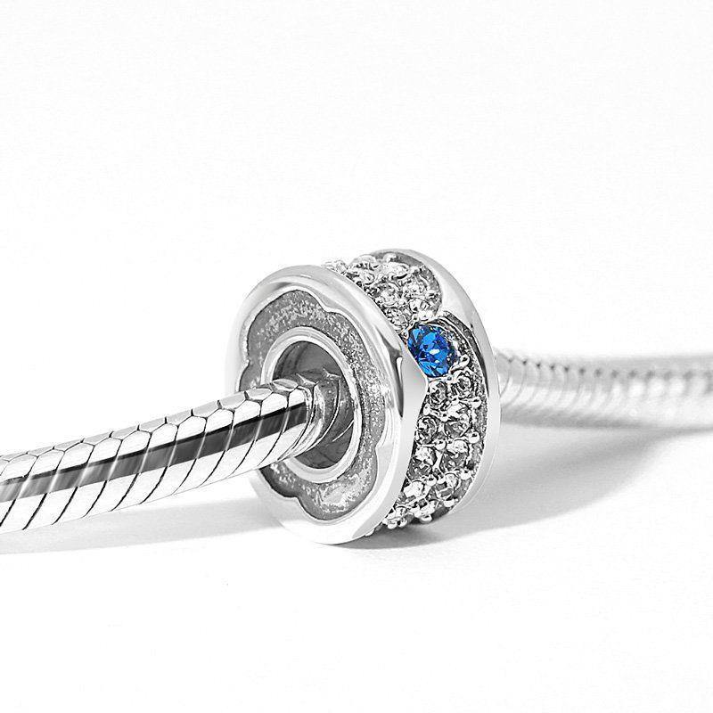 Blue Ribbon Stopper Charm Silver - soufeelus