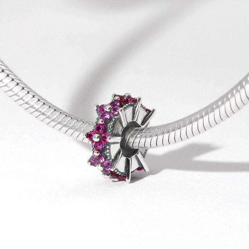 Purple Flowers Stopper Charm Silver - soufeelus