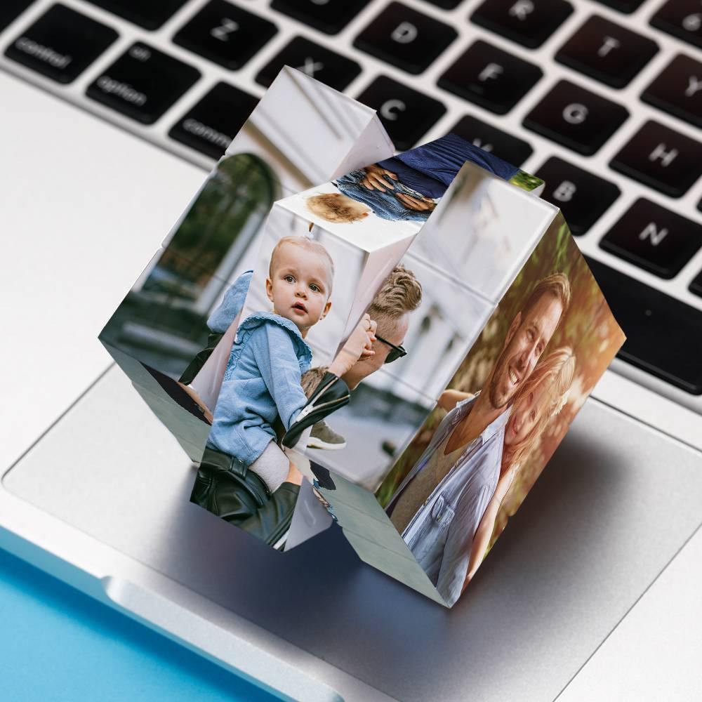 Photo Frame Multiphoto Choices of Style Colorful Rubic's Cube for Dad