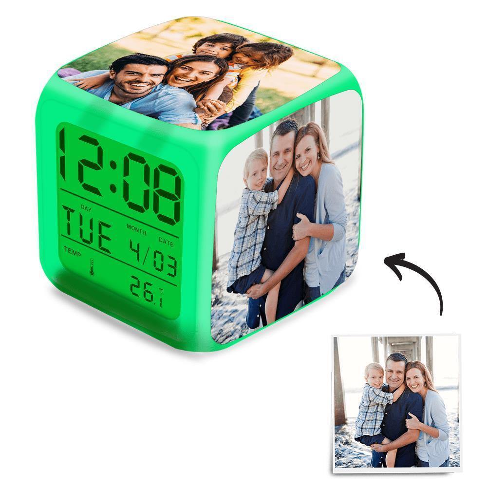 Custom Alarm Clock Multiphoto Colorful Lights Family Gifts - soufeelus