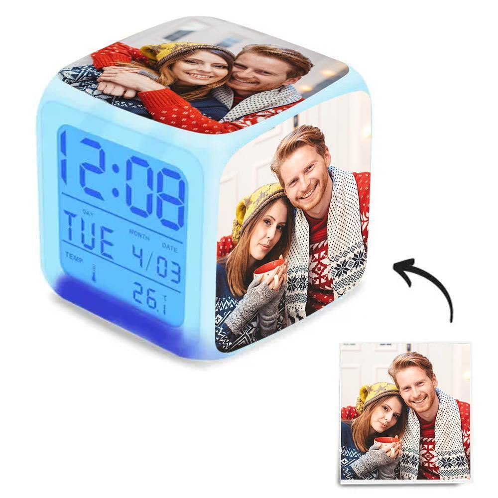 Custom Alarm Clock Multiphoto Colorful Lights Gifts for Her Gifts - soufeelus