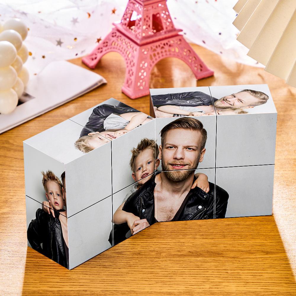 Photo Frame Multiphoto Choices of Style Colorful Rubic's Cube for Dad