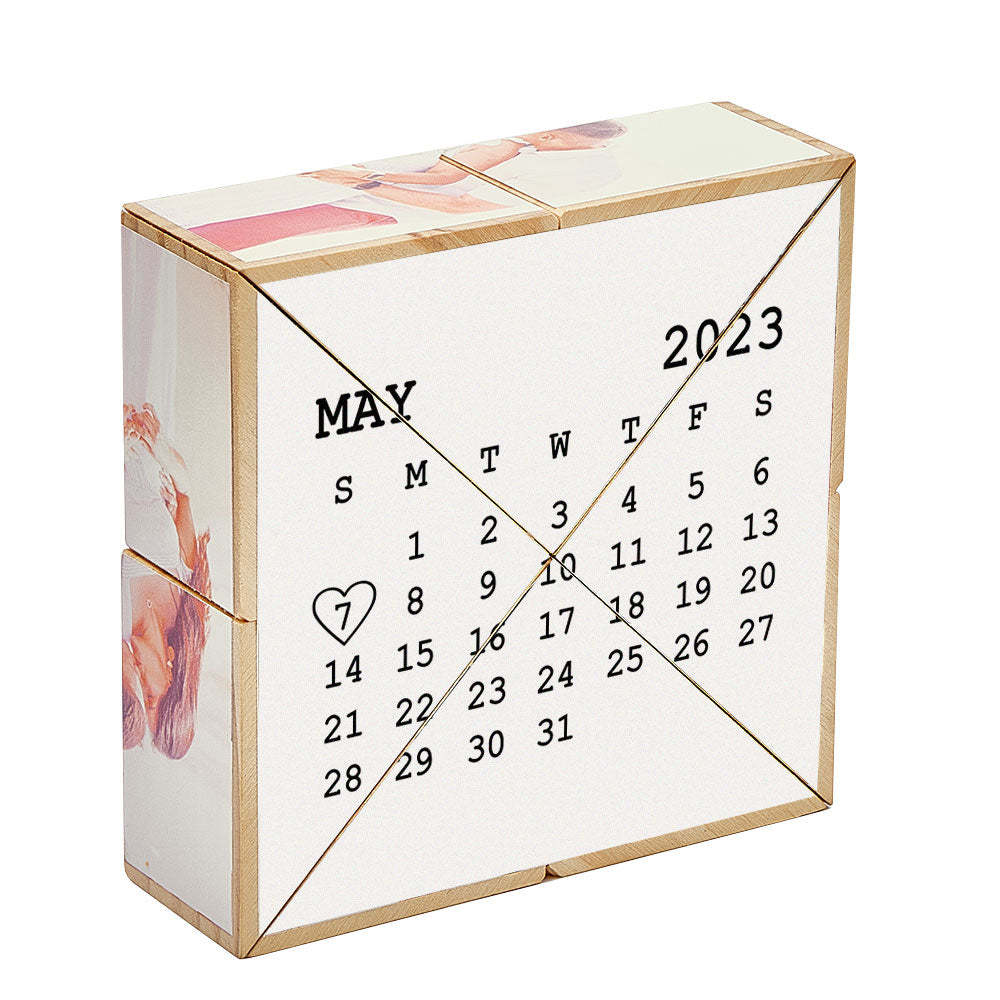 Custom Multiphoto Rubic's Cube Personalized Calendar Home Ornament Rubic's Cube - soufeelus