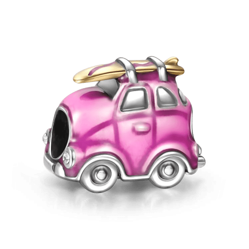 Pink Travel Car Charm Silver - soufeelus