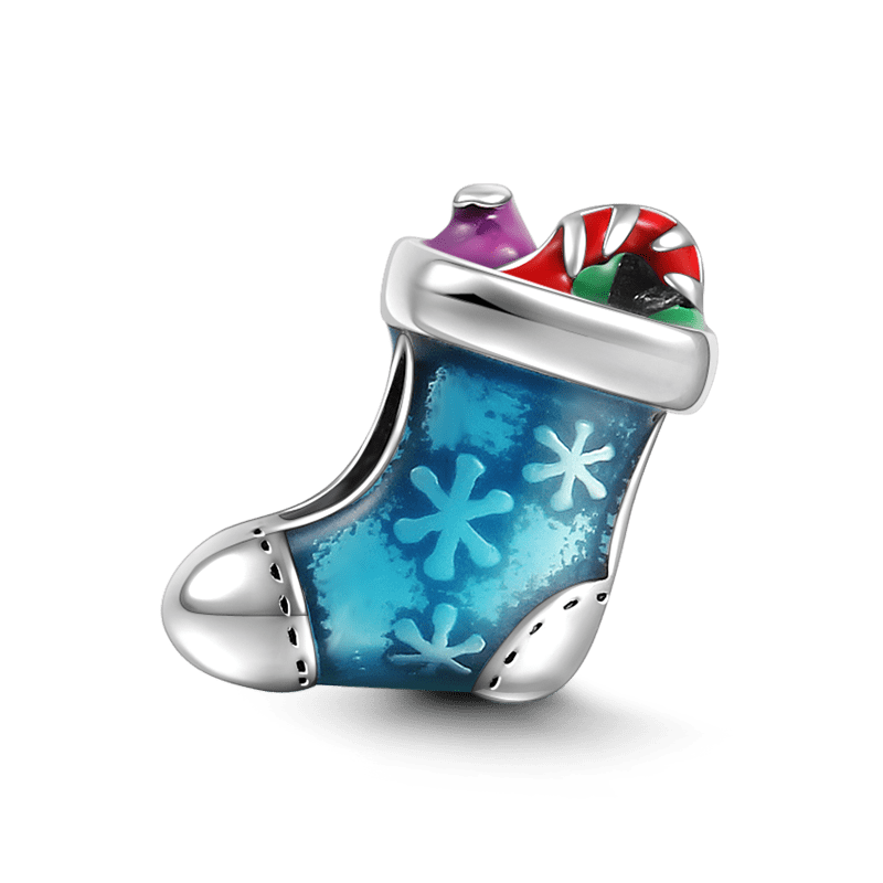 Christmas Stocking Charm Silver - soufeelus