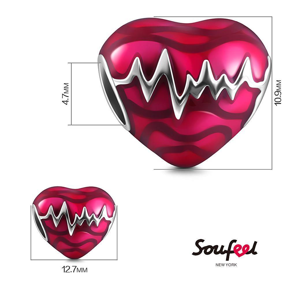 Heartbeat Charm Silver - soufeelus