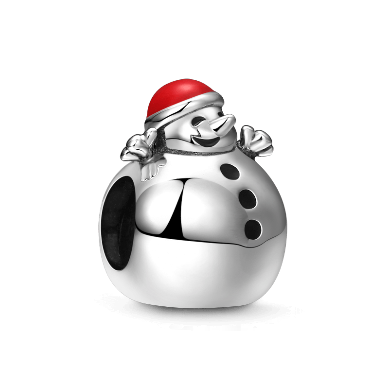 Happy Snowman Charm Silver - soufeelus