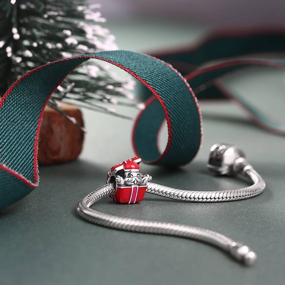 Santa's Gift Charm Silver - soufeelus