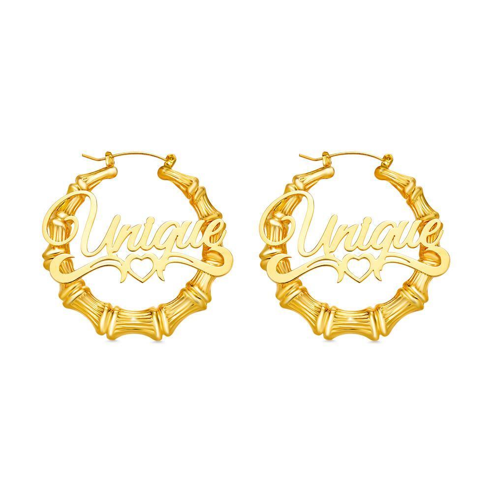 Custom Engraved Earrings Stainless Steel Big Circle Gift For Girlfriend