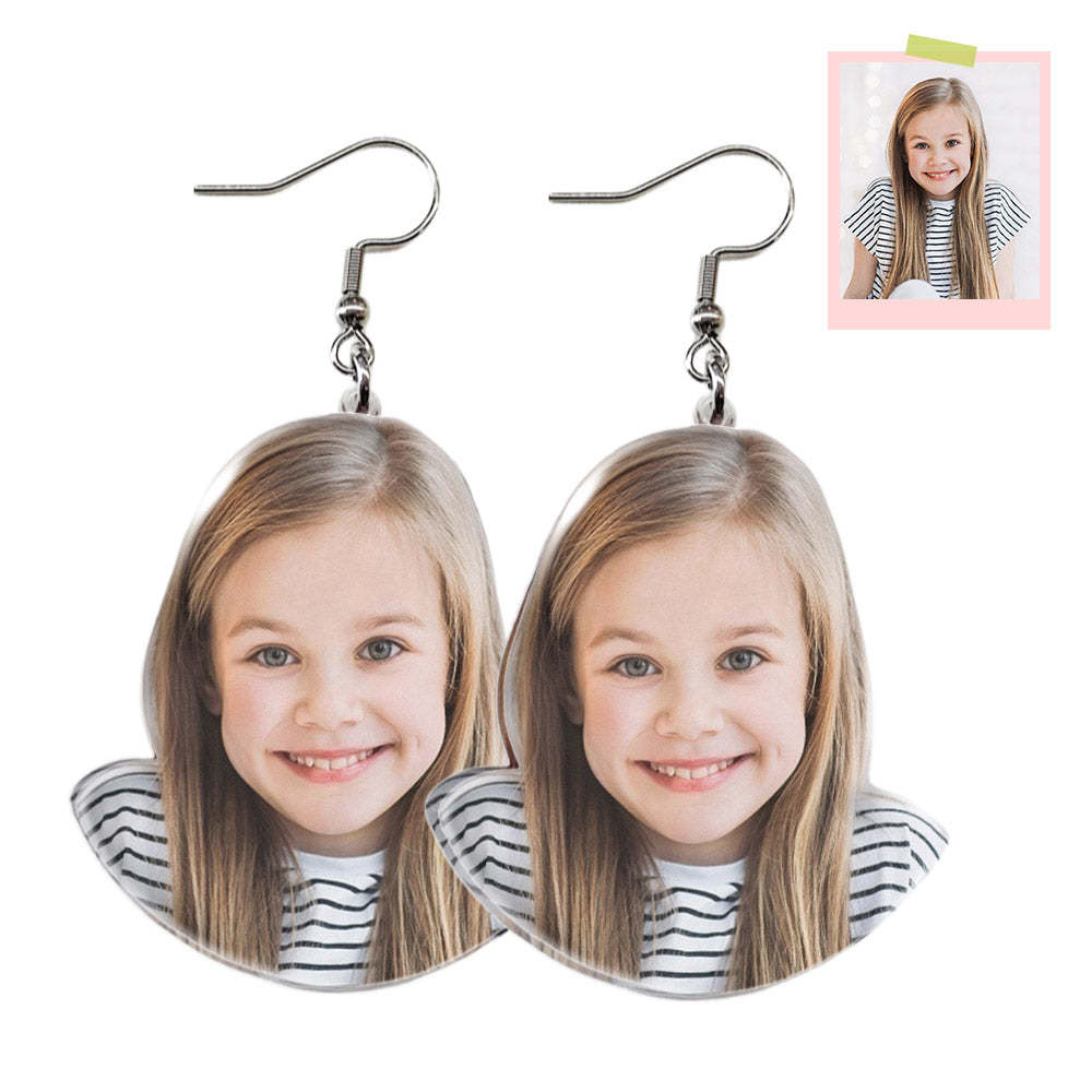 Custom Photo Earrings Acrylic Earrings Personalized Face Earrings Gift For Women - 