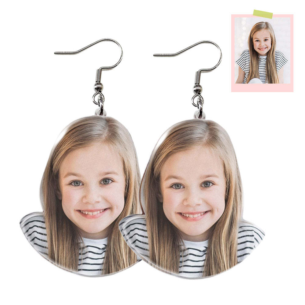 Custom Photo Earrings Acrylic Earrings Personalized Face Earrings Gift For Women -