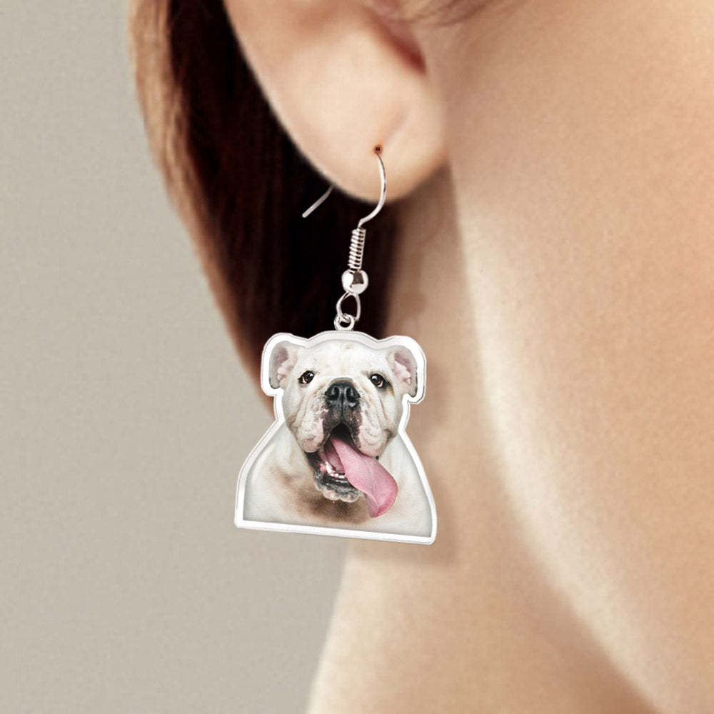 Custom Pet Photo Earrings Cat Dog Earrings Comics Earrings Personalized Dangle Earrings For Her - 