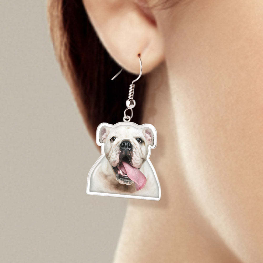 Custom Pet Photo Earrings Cat Dog Earrings Comics Earrings Personalized Dangle Earrings For Her -