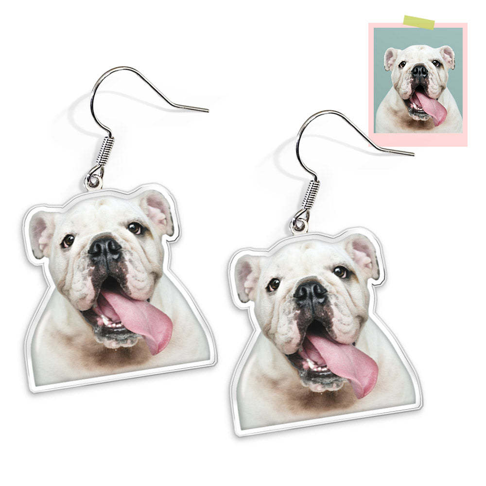 Custom Pet Photo Earrings Cat Dog Earrings Comics Earrings Personalized Dangle Earrings For Her - 