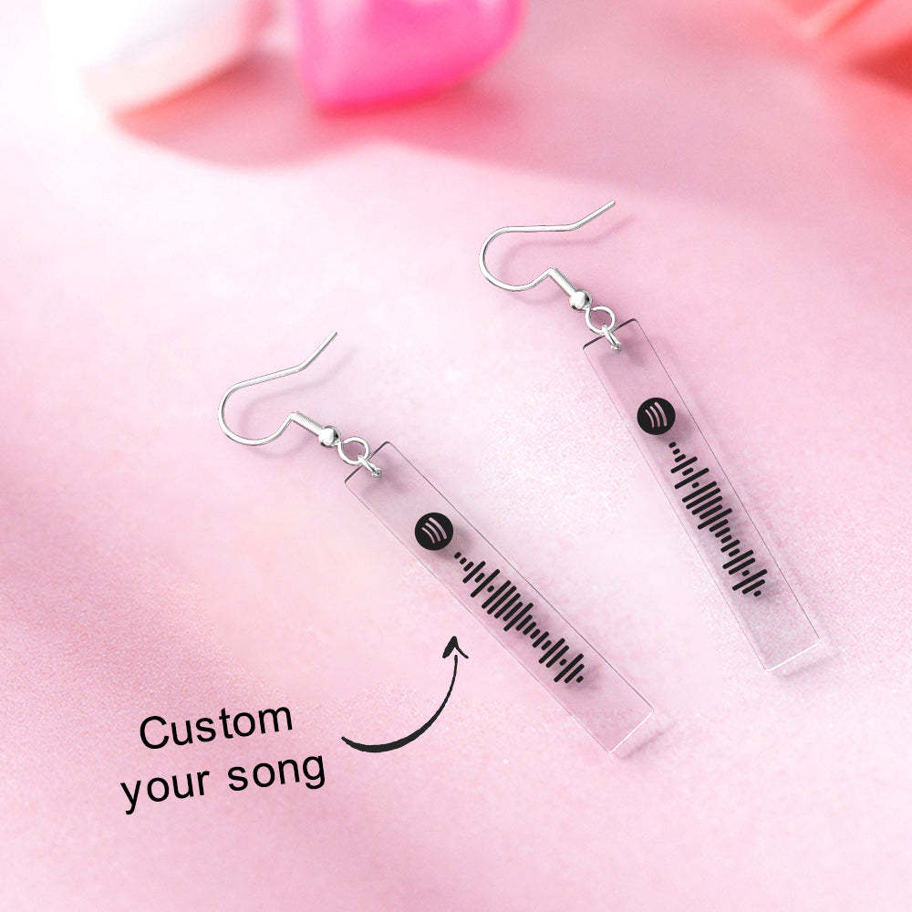 Custom Spotify Code Earrings for Her - soufeelus