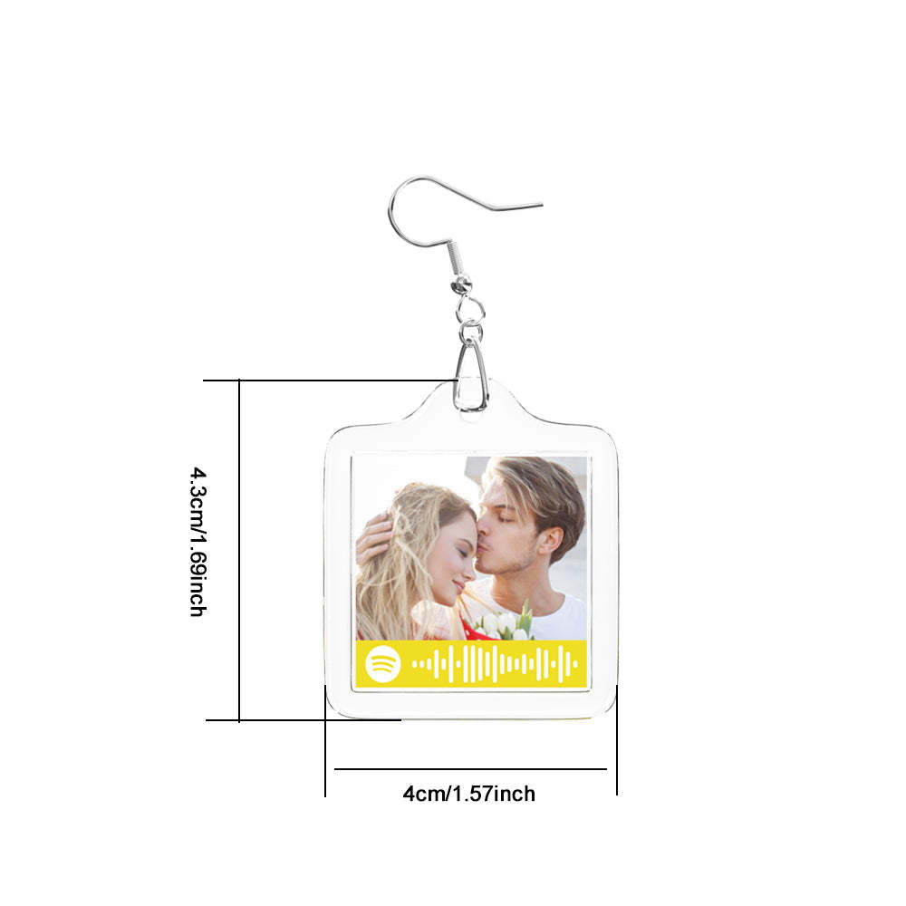 Custom Spotify Code Earrings for Her - soufeelus