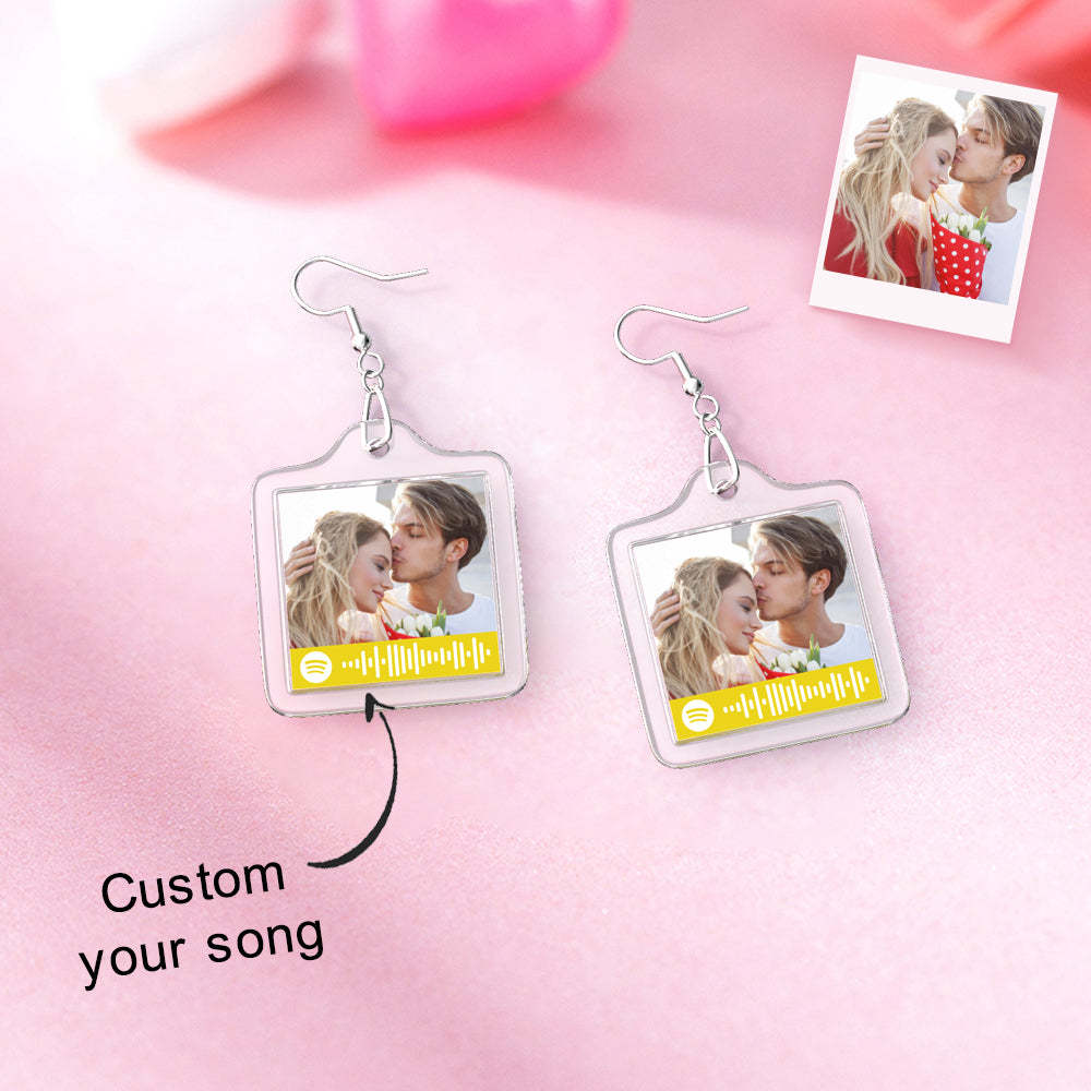 Custom Spotify Code Earrings for Her - soufeelus