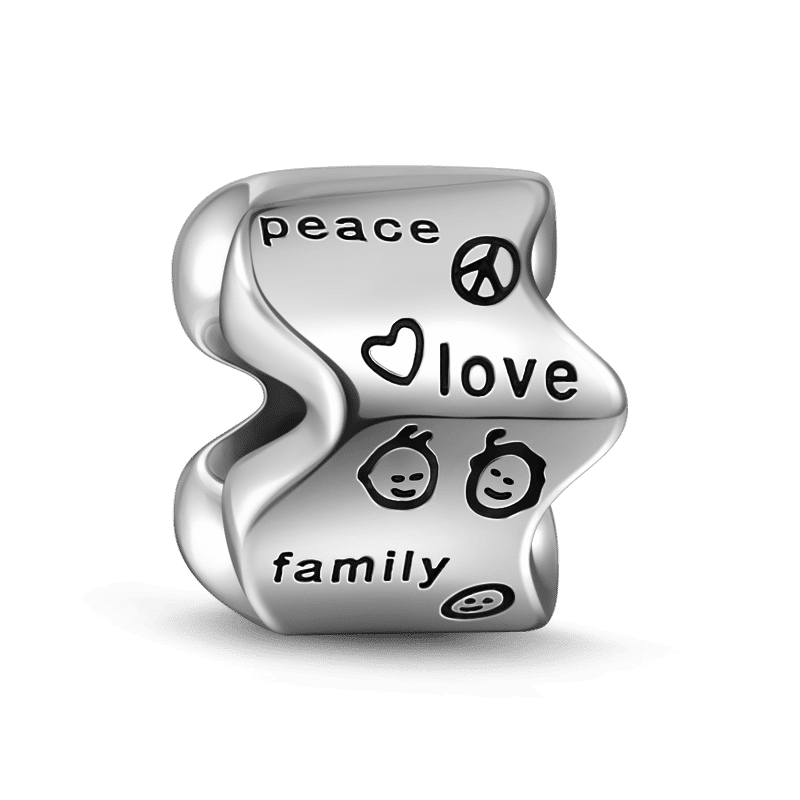 Peace Love Family Charm Silver - soufeelus