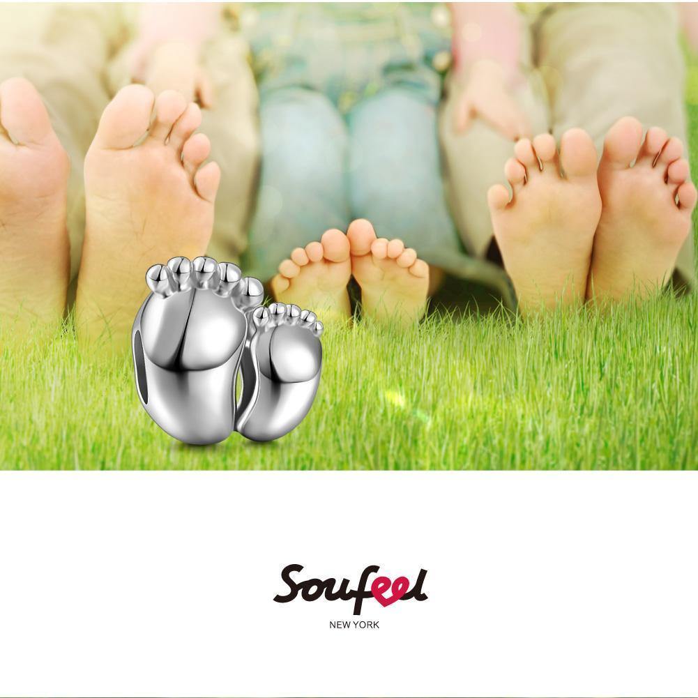 Baby Feet Charm Silver - soufeelus