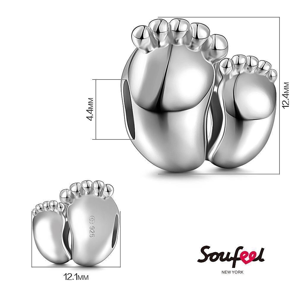 Baby Feet Charm Silver - soufeelus