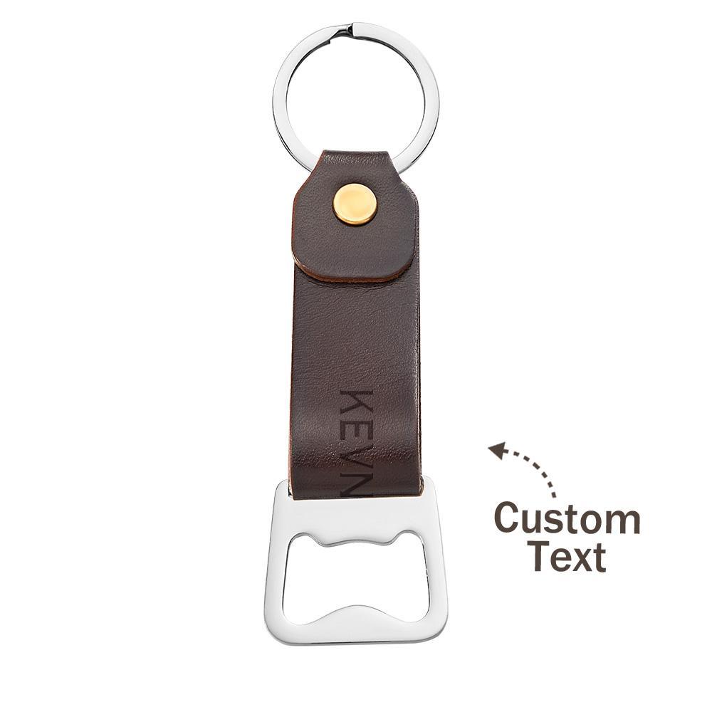 Custom Engraved Bottle Opener Keychain Beer Key Fob Gifts For Dad - soufeelus