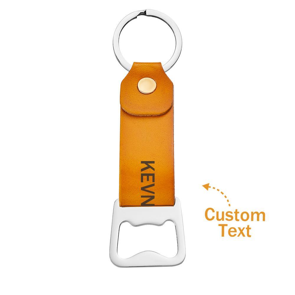 Custom Engraved Bottle Opener Keychain Beer Key Fob Gifts For Dad - soufeelus