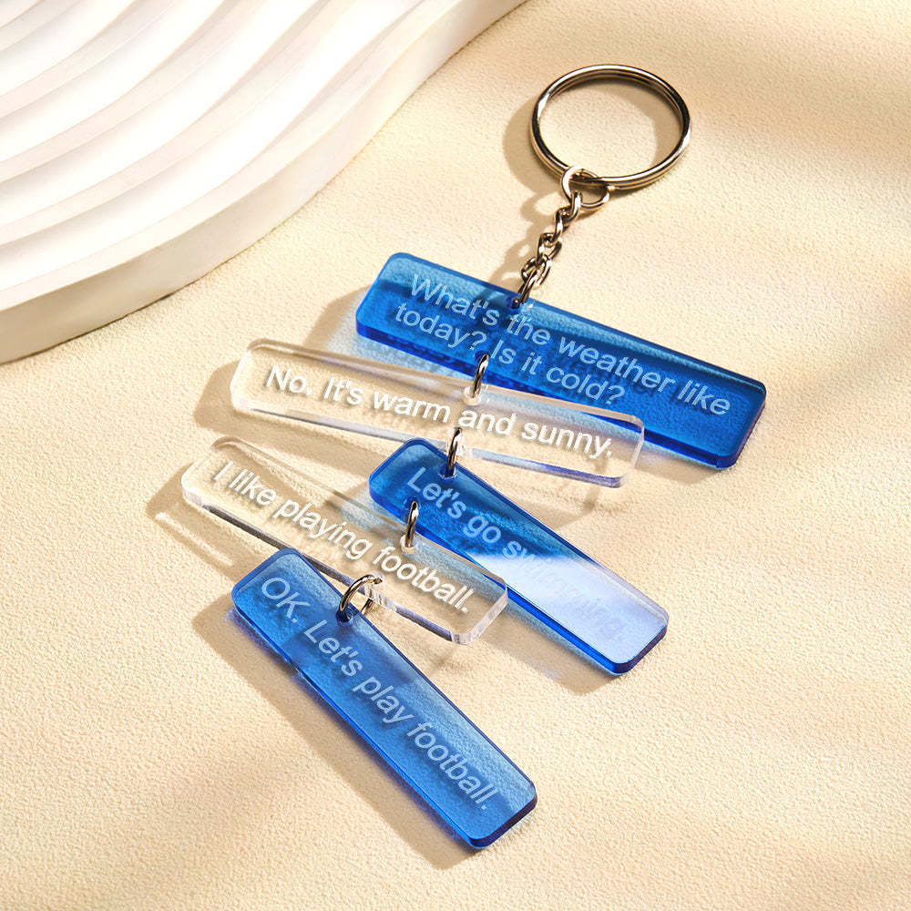 Custom Text Message Acrylic Keychain Personalized Funny Words Key Ring Birthday Gifts - soufeelus