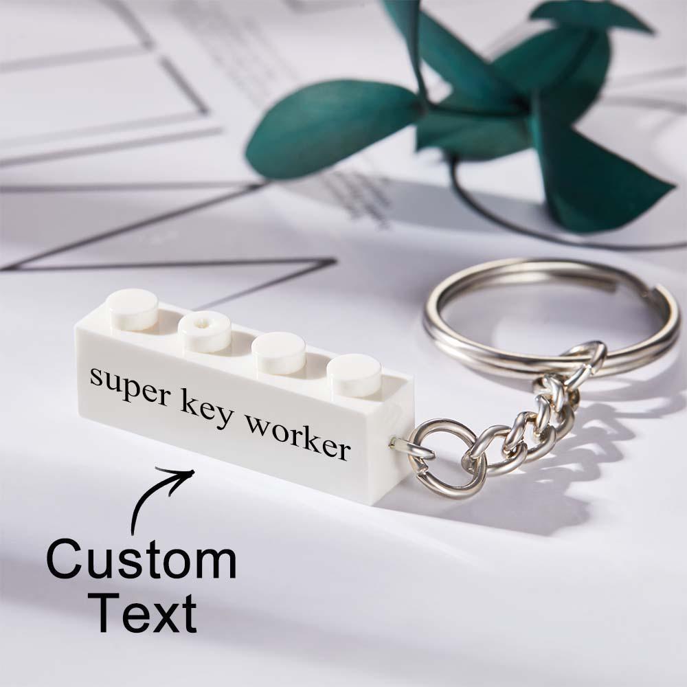 Personalized White Block Keychain Engraved Colorful Keychain Gifts For Her - soufeelus