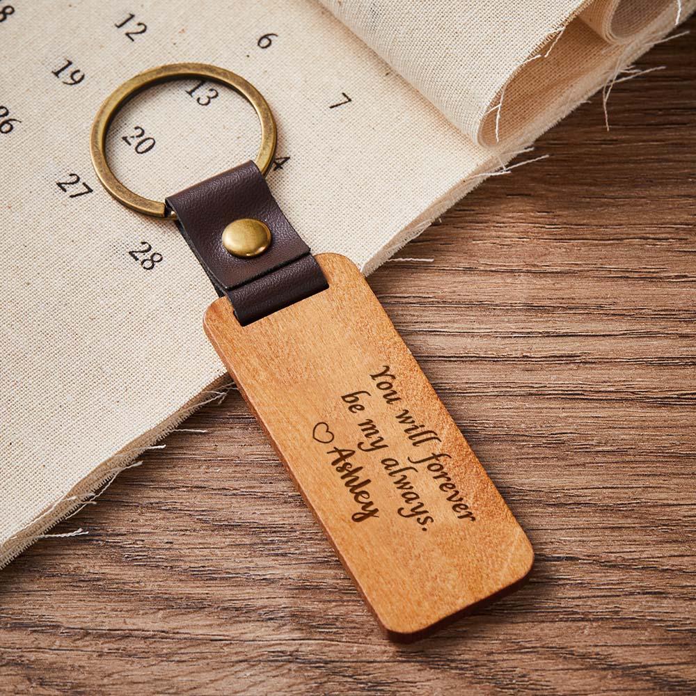 Scannable Spotify Code Wood Keychain Engraved You Will Forever Be My Always Keychain Father's Day Gifts - soufeelus