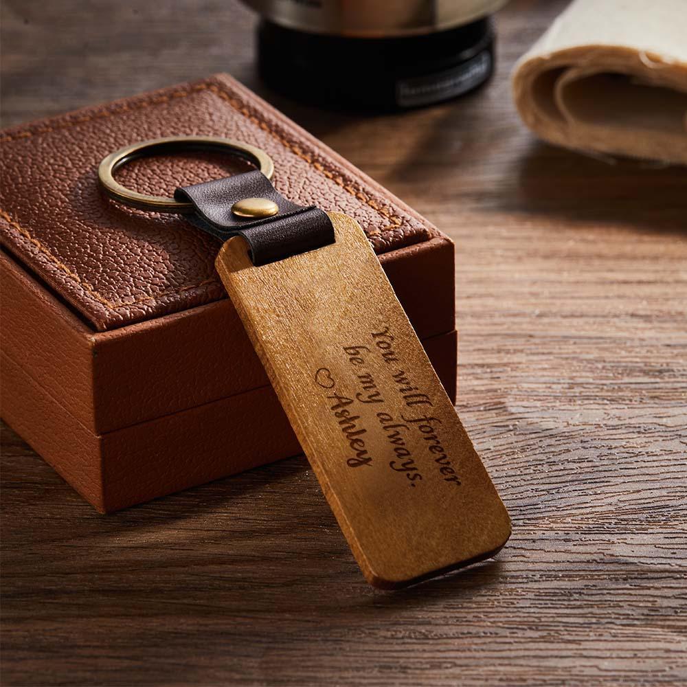 Scannable Spotify Code Wood Keychain Engraved You Will Forever Be My Always Keychain Father's Day Gifts - soufeelus
